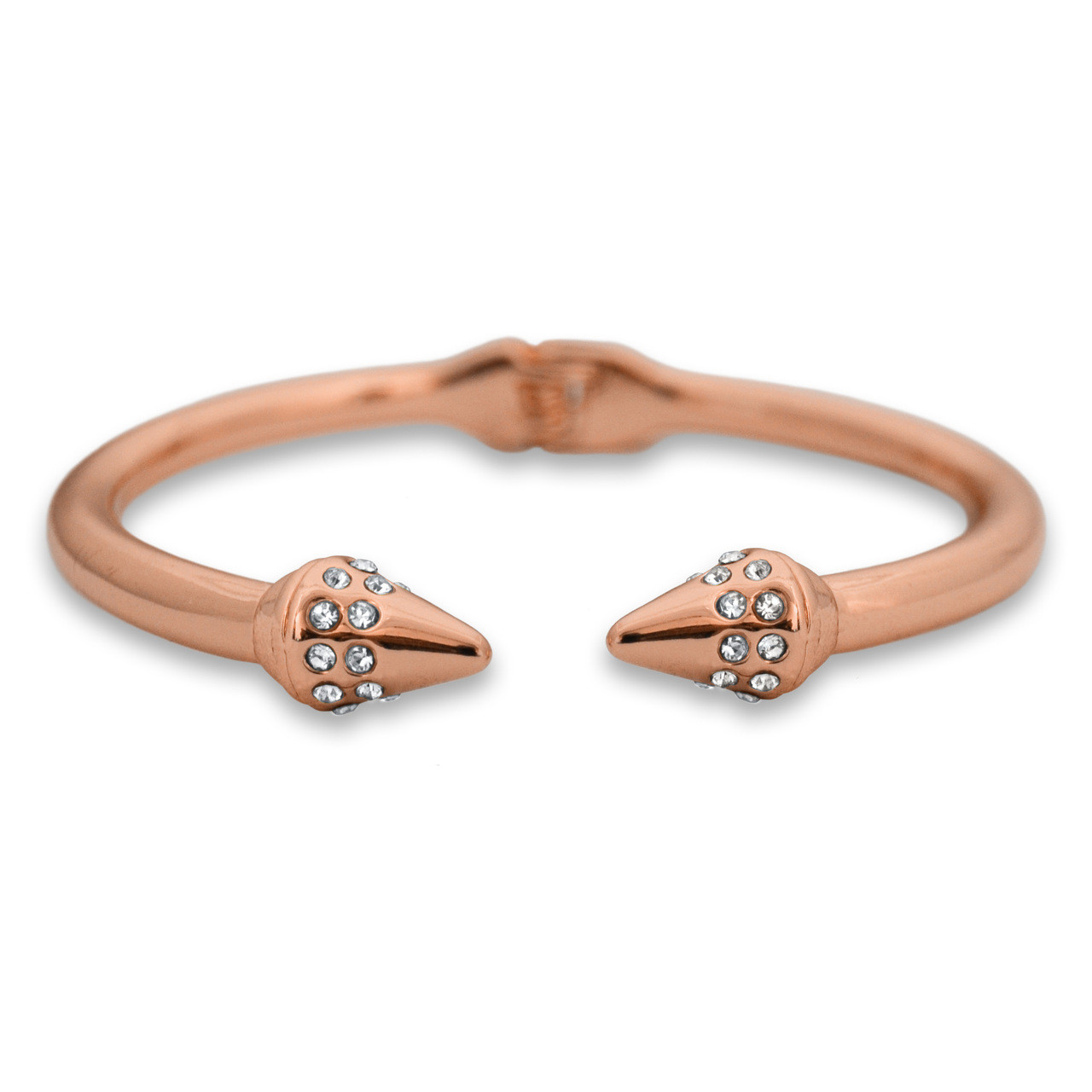 Lux Collection- Spike Hinge Cuff Bracelet- Rose Gold