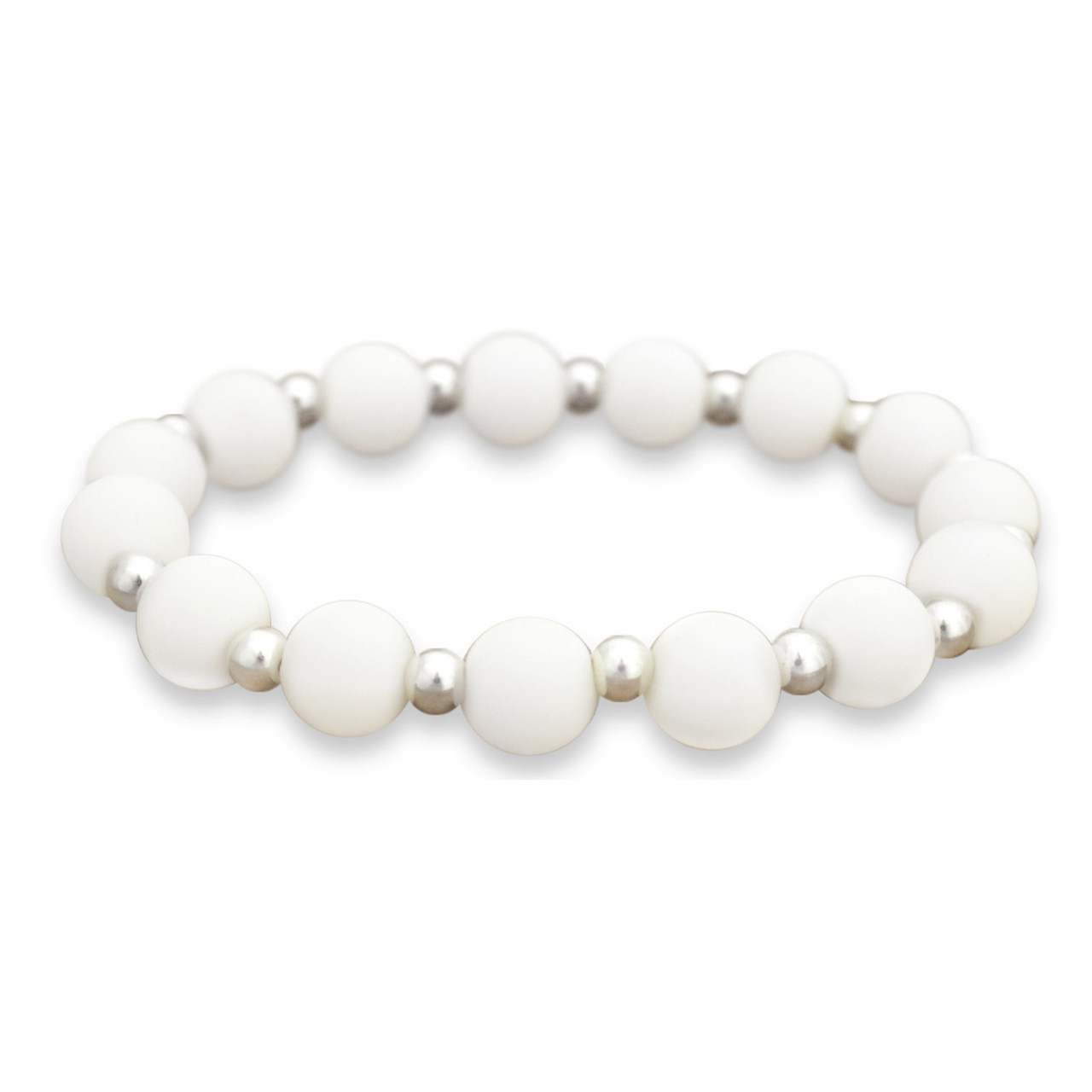 Zoey Silicone Stretch Bracelet-  White