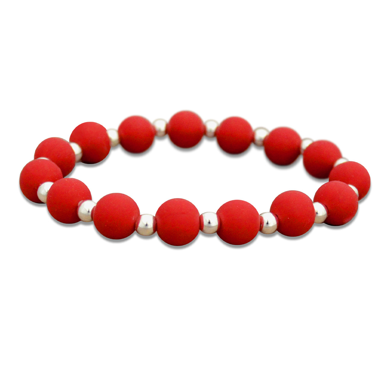 Zoey Silicone Stretch Bracelet-  Bright Red