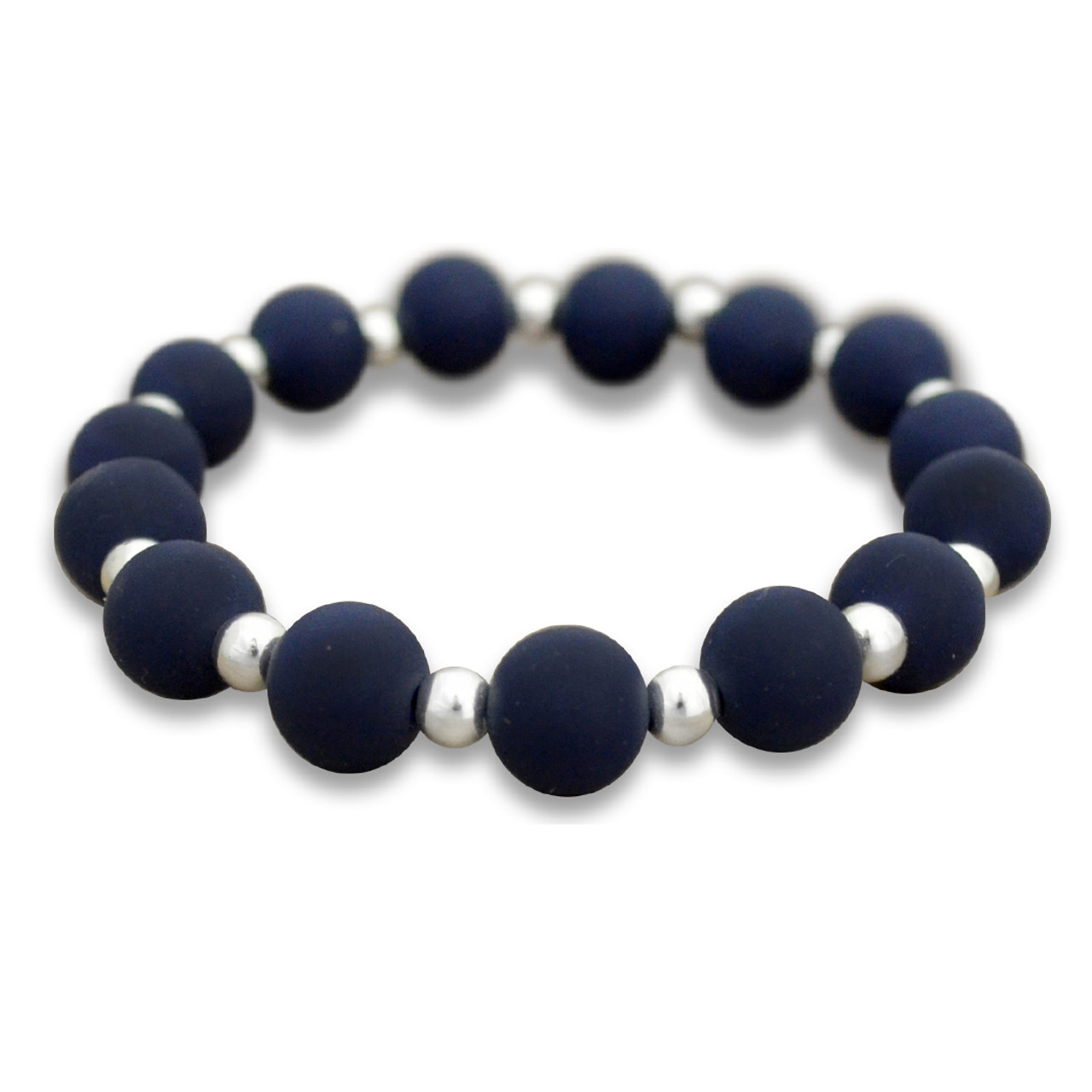 Zoey Silicone Stretch Bracelet-  Navy