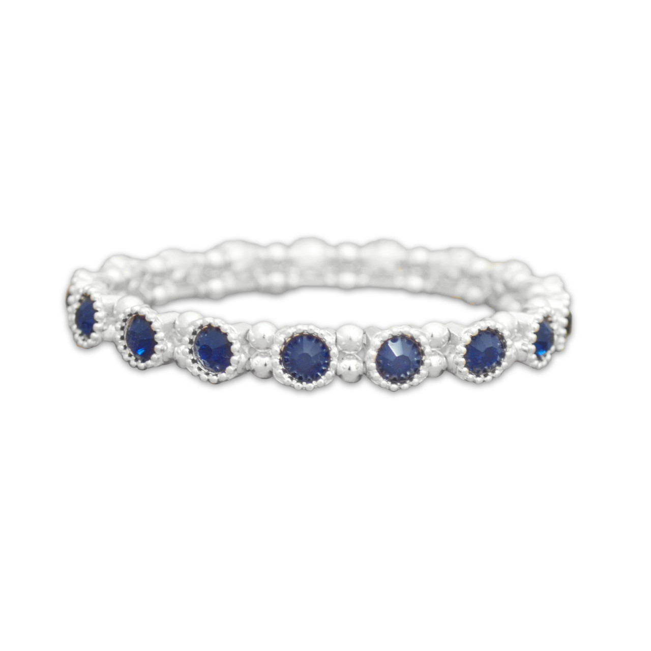 Tennis Stretch Bracelet- Navy