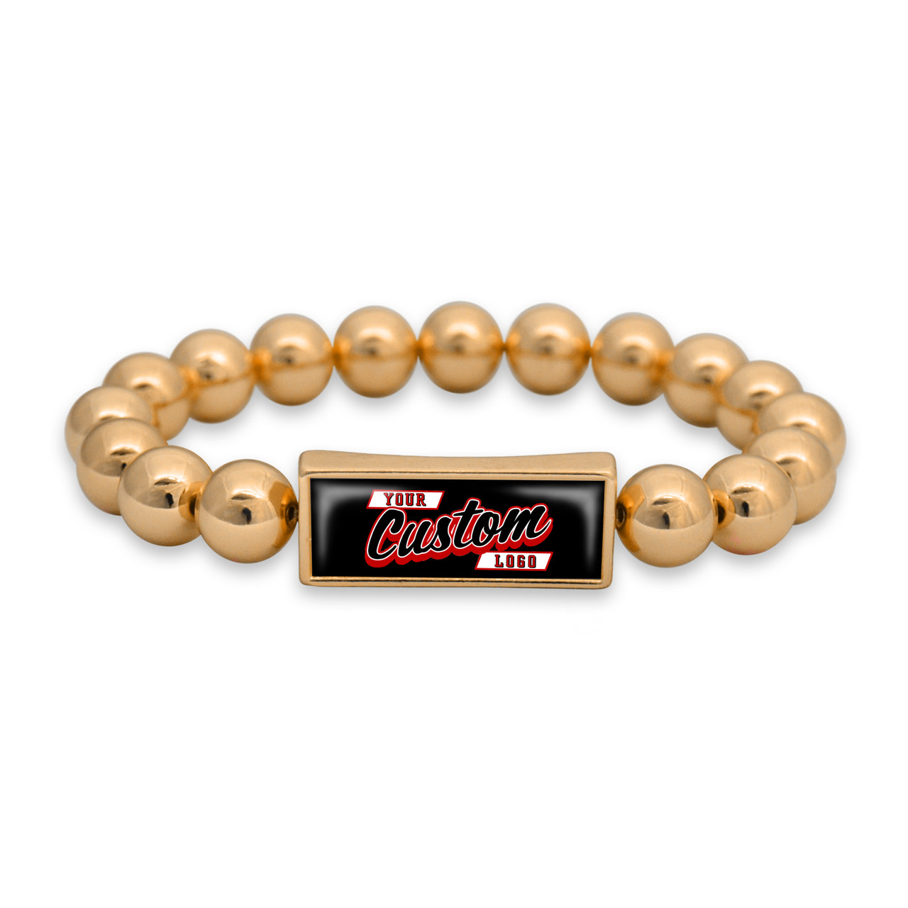 Custom, Souvenir, or Logo Bracelet- Society Nameplate Stretch/ Gold