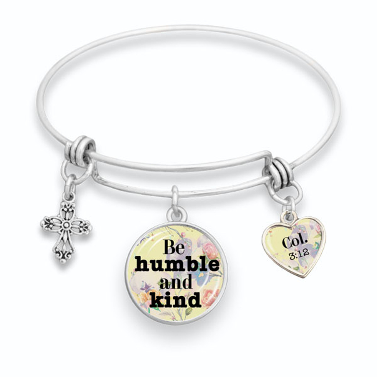 Faith Can Move Mountains Collection- Be Humble And Kind Wire Bangle Bracelet
