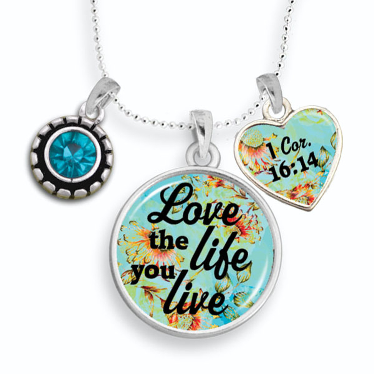 Love The Life You Live 3 Charm Necklace