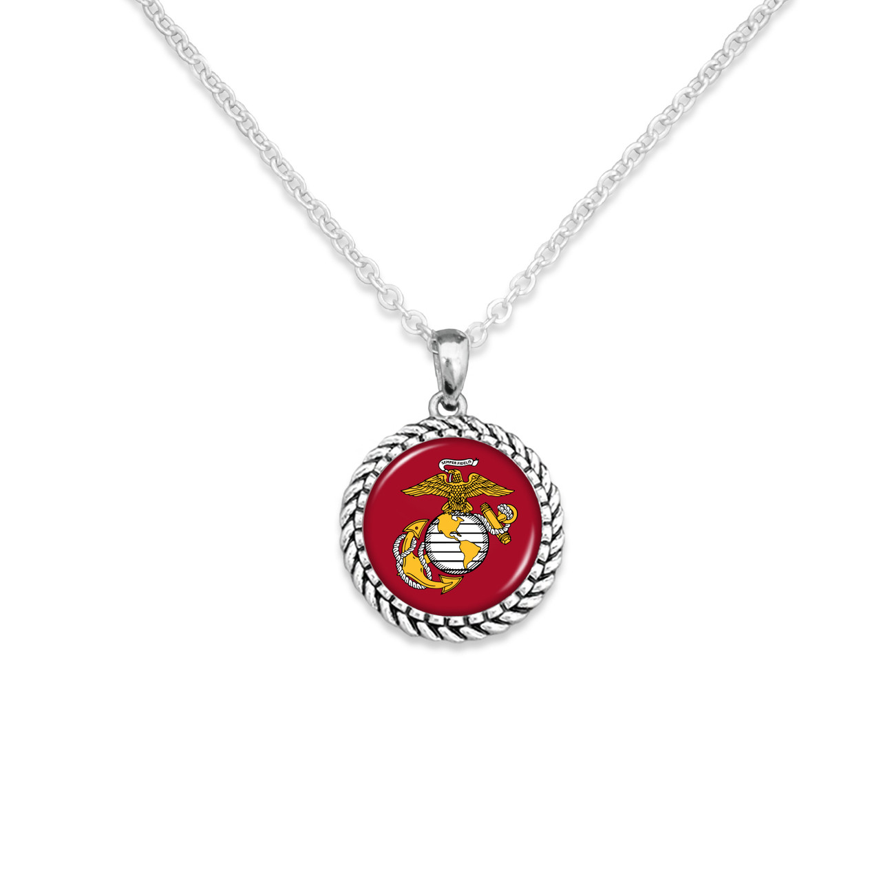 U.S. Marines® Collection & Home of the Free Collection- U.S. Marines® Necklace - Rope Edge