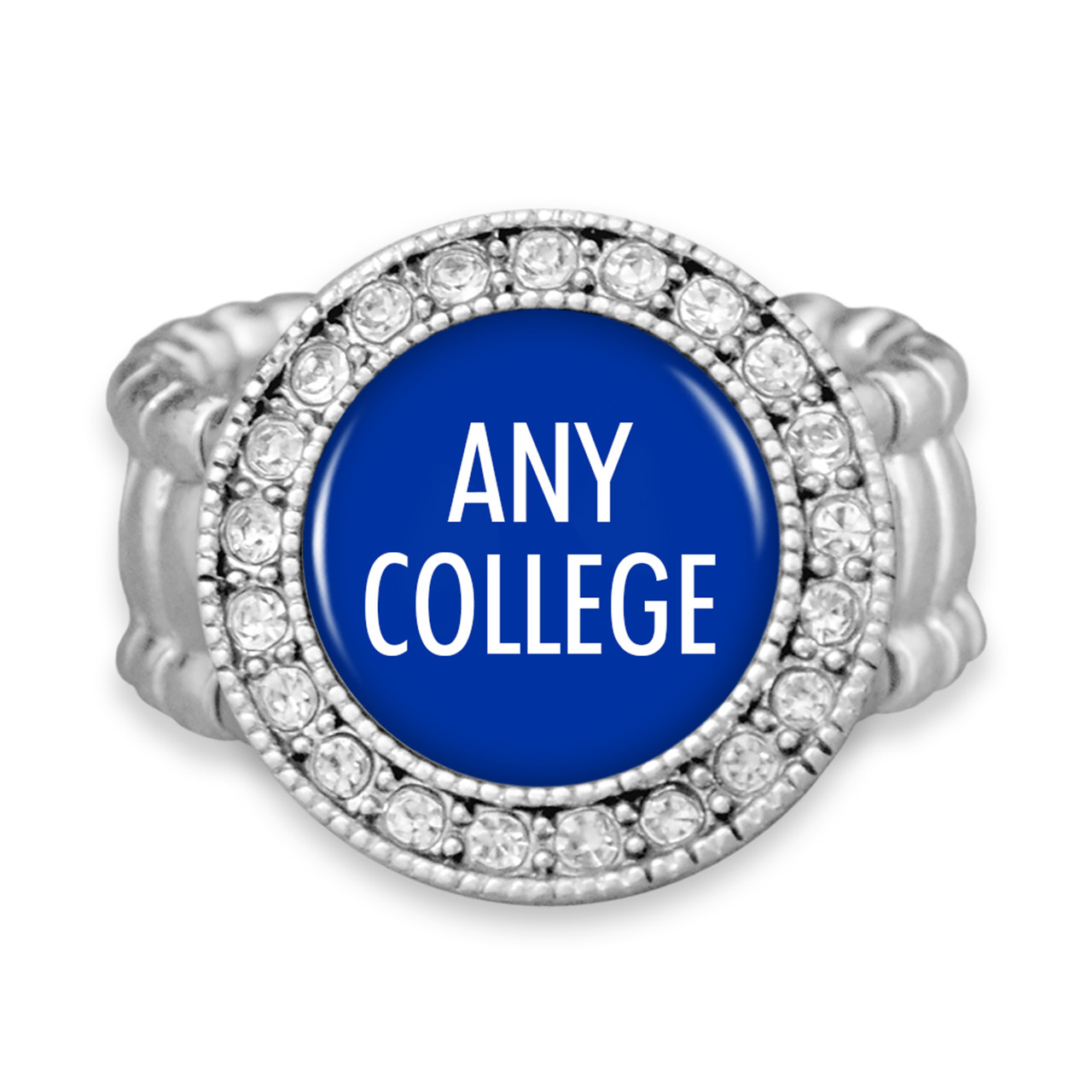 *Choose Your College* Stretch Ring - Crystal Round