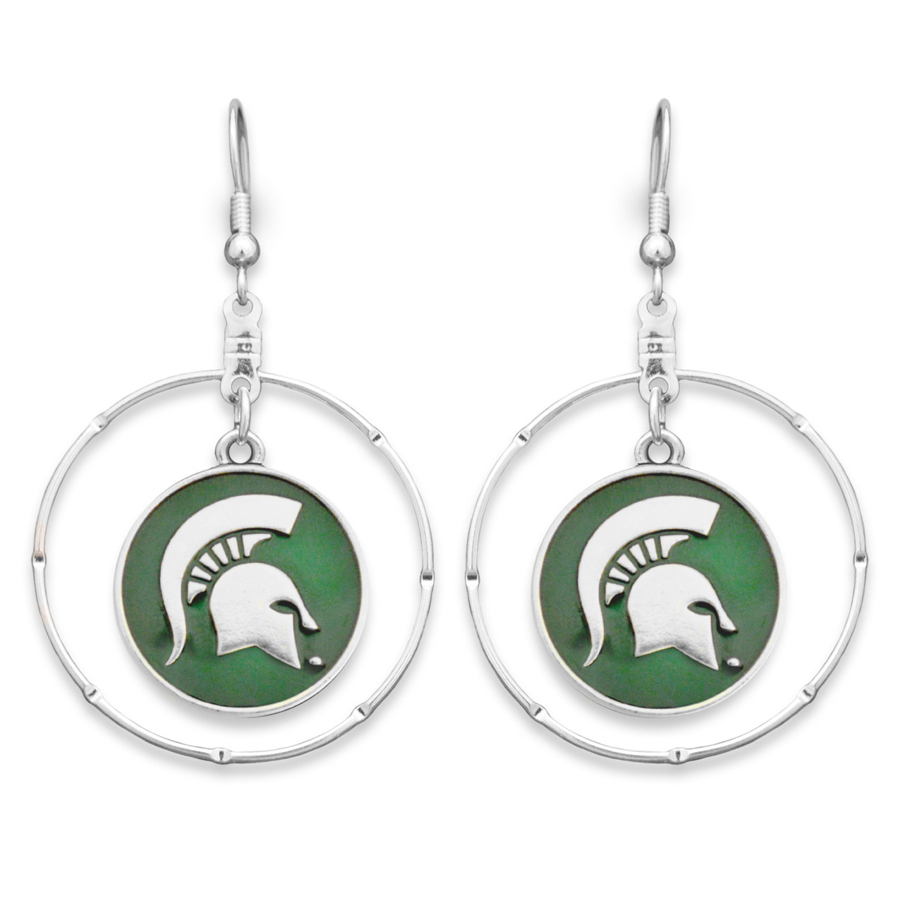 Michigan State Spartans Society Hoop Earrings