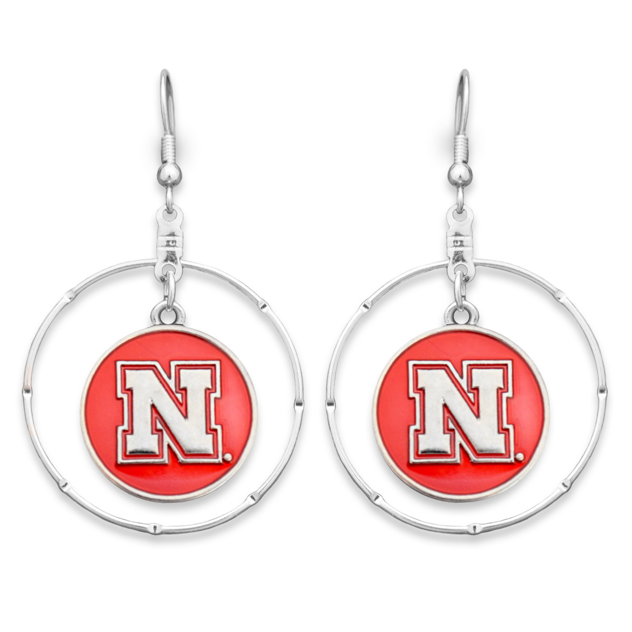 Nebraska Huskers Society Hoop Earrings