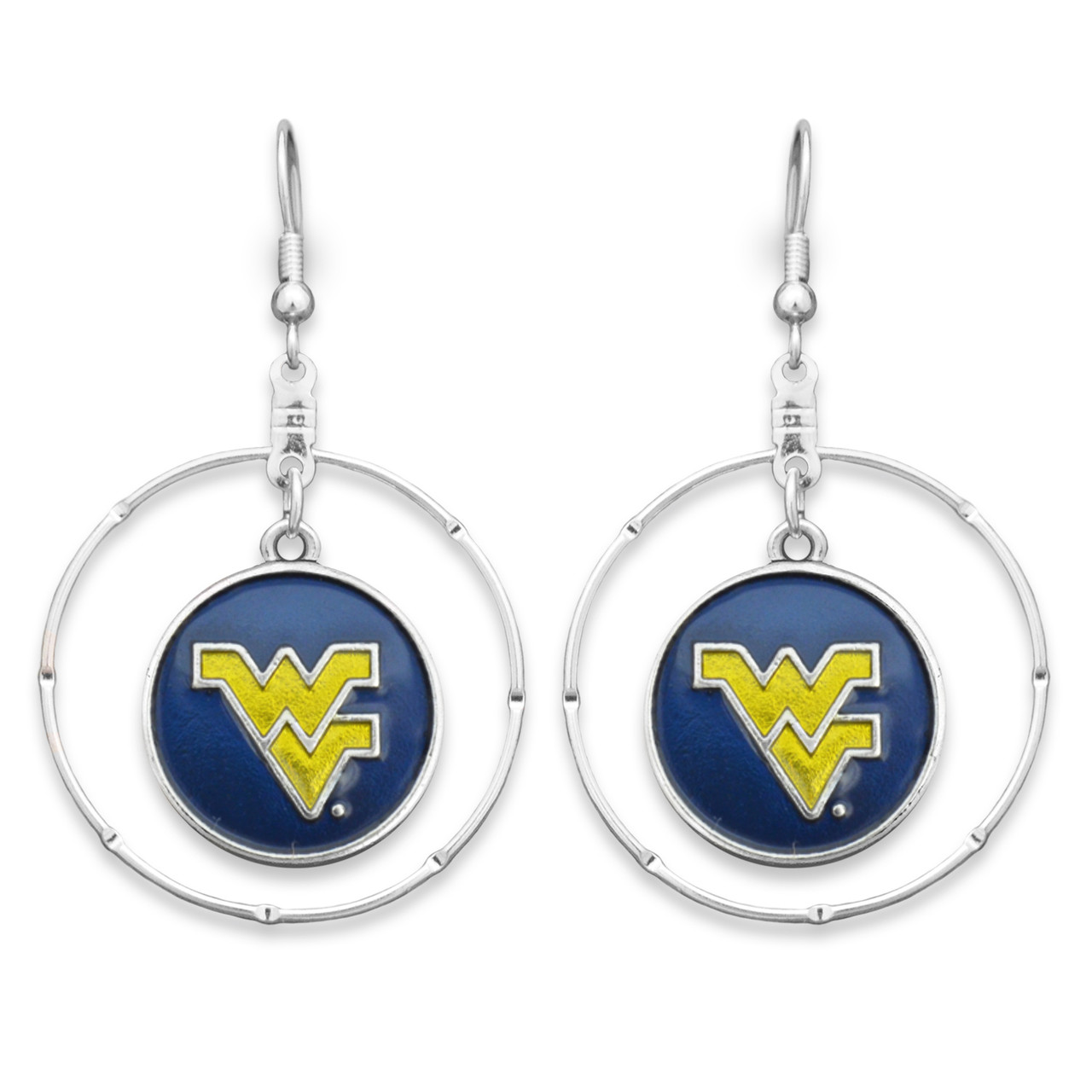 West Virginia Mountaineers Society Hoop Earrings