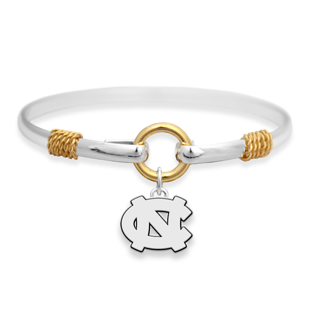 North Carolina Tar Heels Two Tone Rope Bangle Bracelet