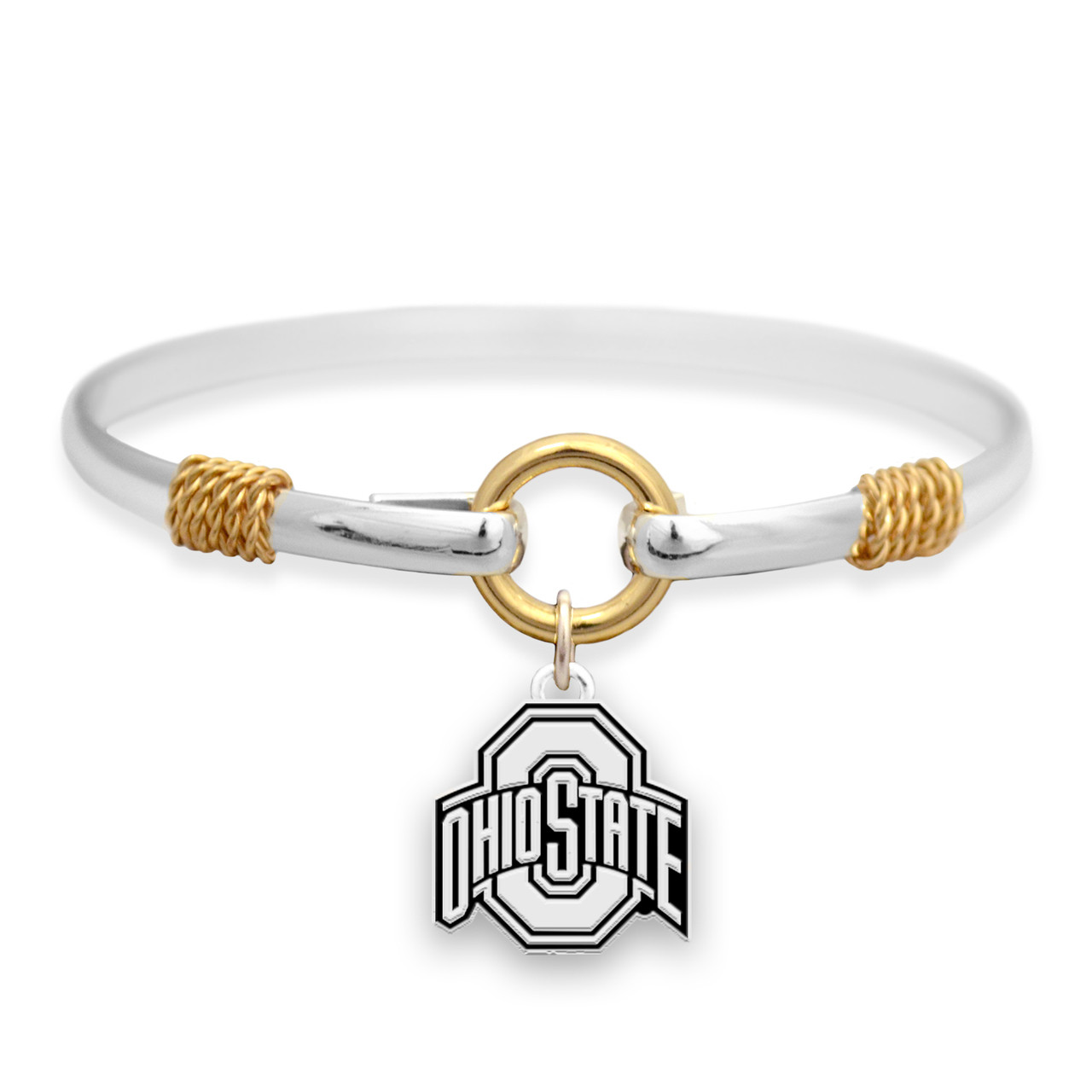 Ohio State Buckeyes Two Tone Rope Bangle Bracelet