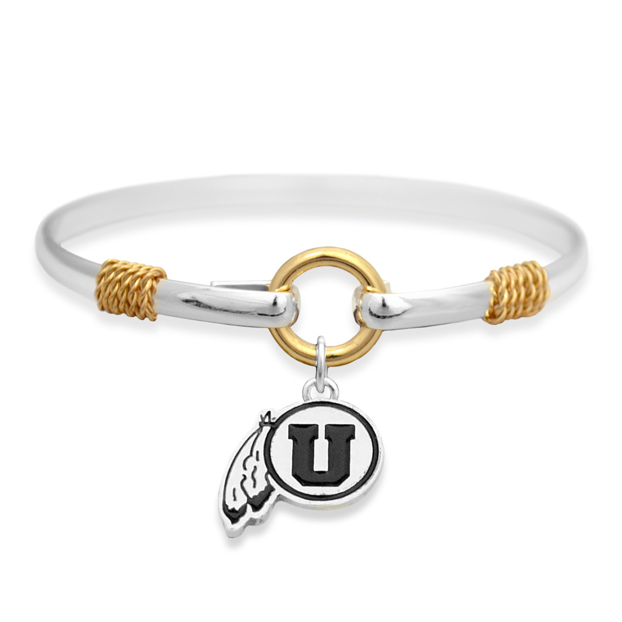 Utah Utes Two Tone Rope Bangle Bracelet