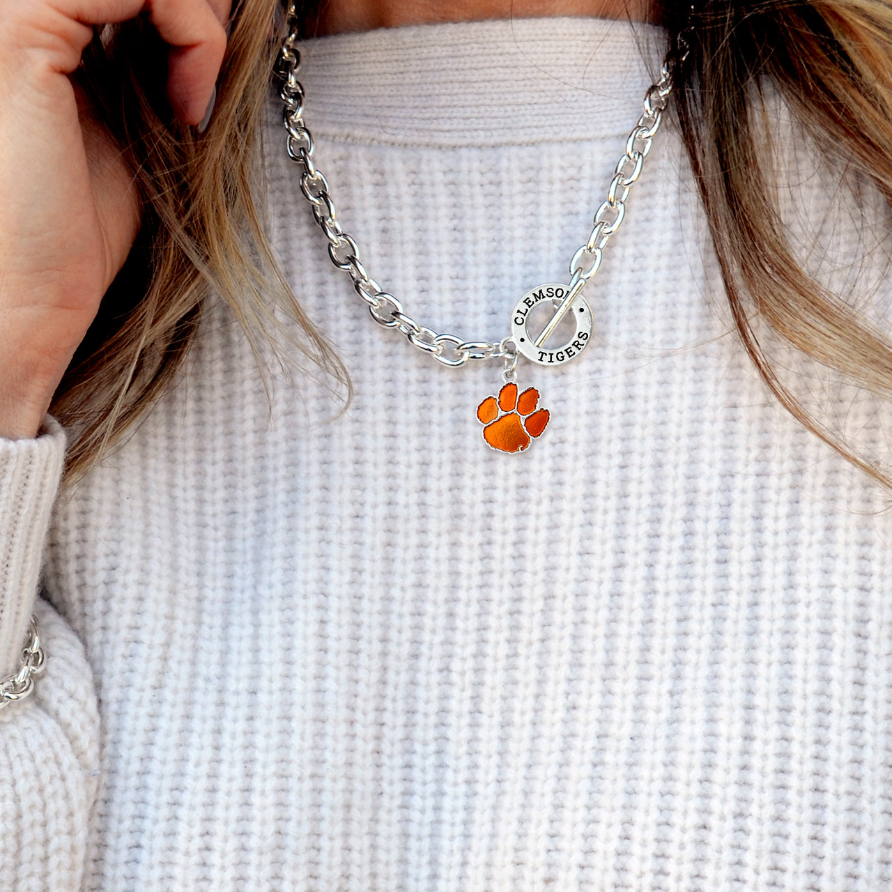 Clemson Tigers Necklace- Audrey Toggle- CL57302