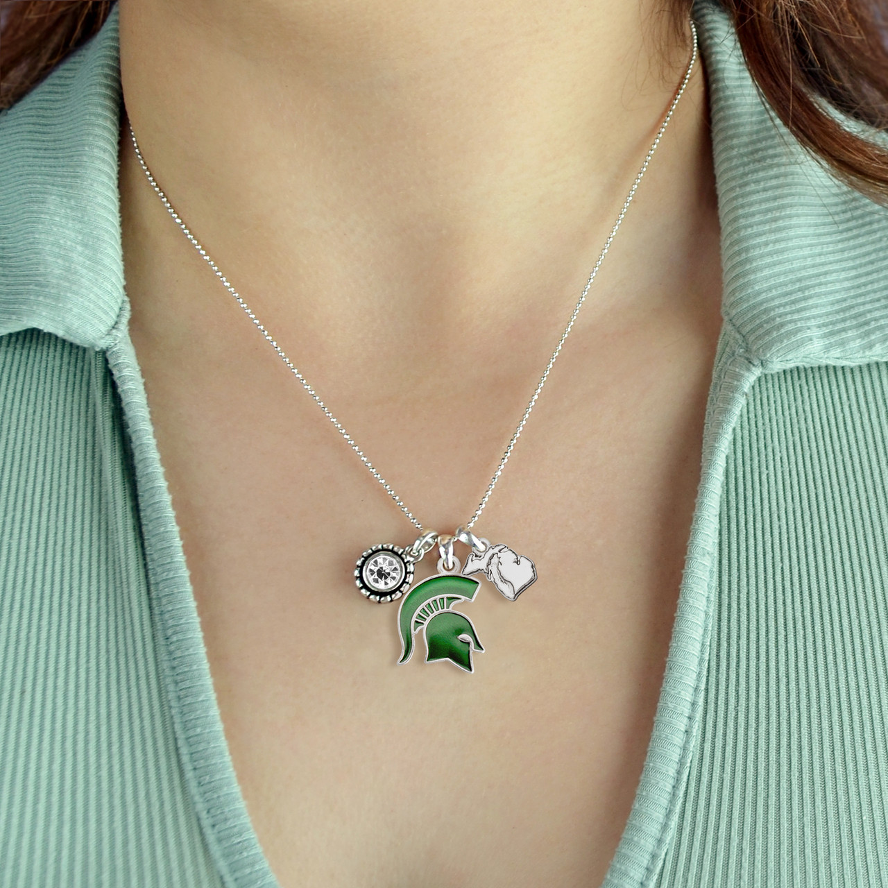Michigan State Spartans Necklace- Home Sweet School