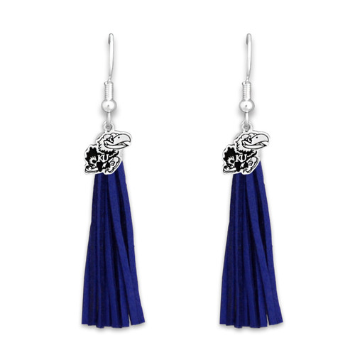 Kansas Jayhawks Tassel Logo Earrings