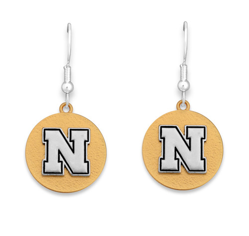 Nebraska Cornhuskers Two Tone Medallion Earrings