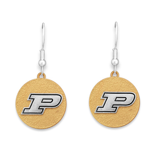 Purdue Boilermakers Two Tone Medallion Earrings