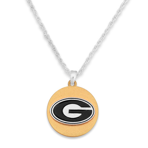 Georgia Bulldogs Two Tone Medallion Necklace