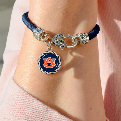 Auburn Tigers Bracelet- Harvey Leather Twisted Rope