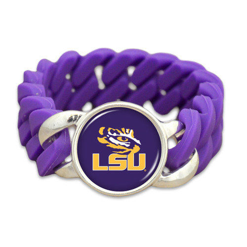 LSU Tigers Team Color Silicone Stretch College Bracelet