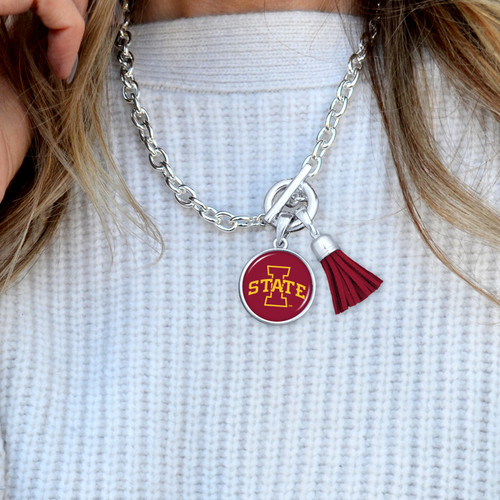 Iowa State Cyclones Team Color Tassel Necklace