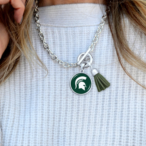 Michigan State Spartans Necklace- Team Color Tassel