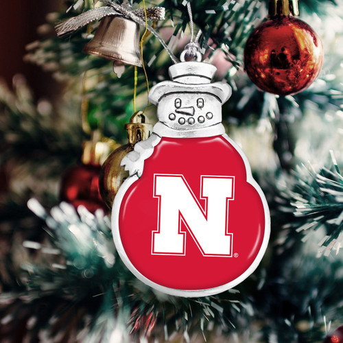 Snowman Nebraska Cornhuskers Christmas Ornament