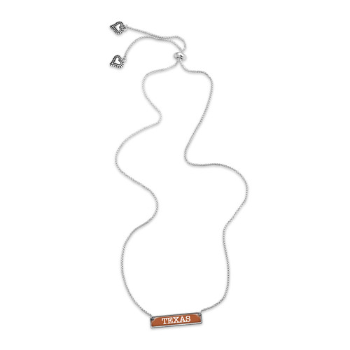 Texas Longhorns Necklace- Nameplate (Adjustable Slider Bead)