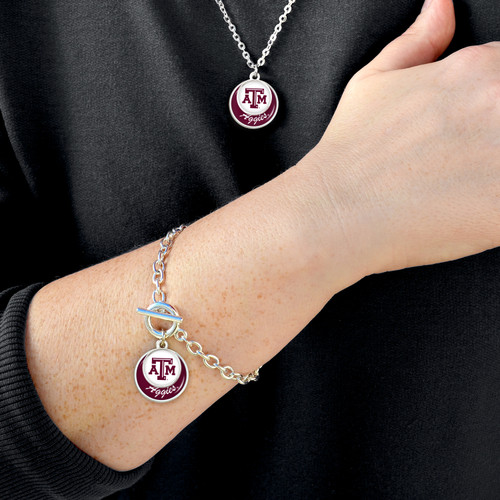Texas A&M Aggies Bracelet- Stacked Disk