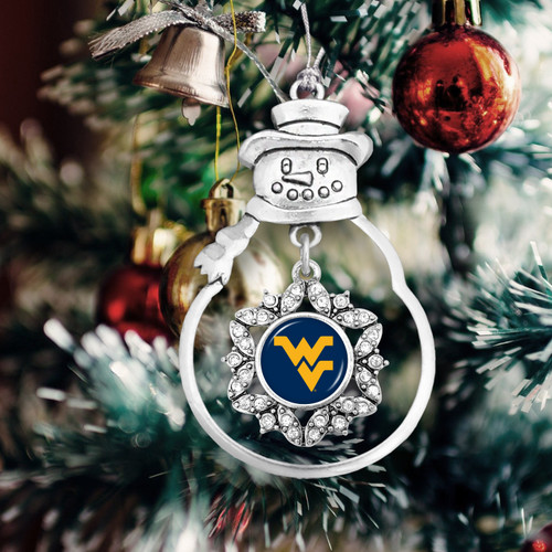 West Virginia Mountaineers Snowman Christmas Ornament