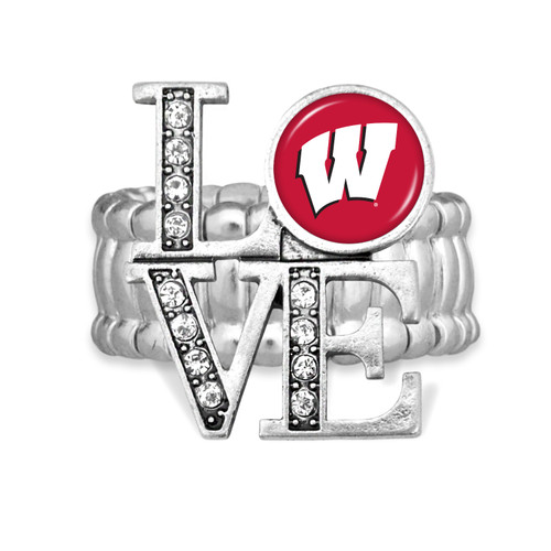 Wisconsin Badgers Stretch Ring- LOVE Wisconsin Badgers Stretch Ring- LOVE