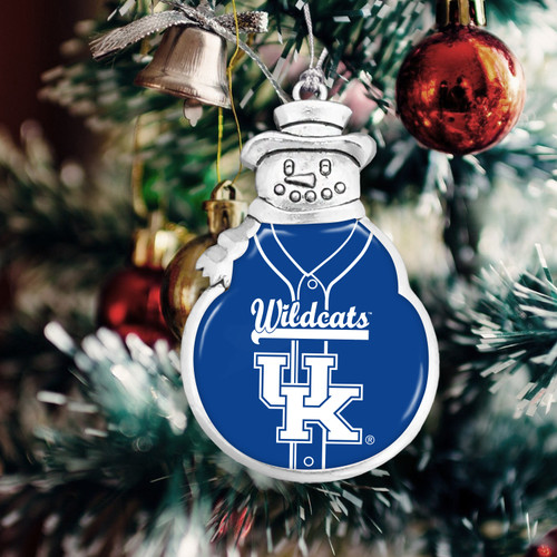 Kentucky Wildcats Snowman Ornament with Baseball Jersey