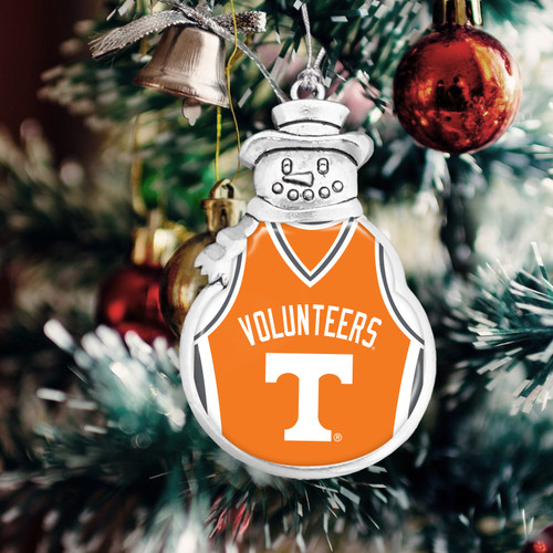 Tennessee Volunteers Snowman Ornament with Basketball Jersey