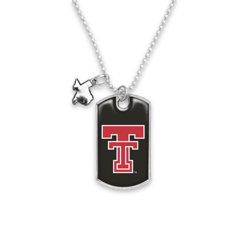 Texas Tech Red Raiders Car Charm- Rear View Mirror Dog Tag with State Charm
