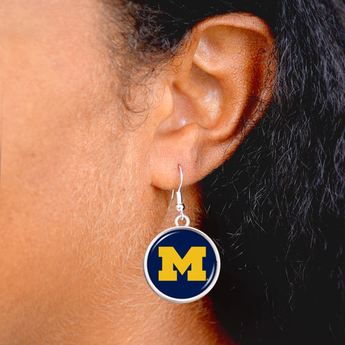 Michigan Wolverines Earrings- Leah
