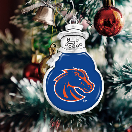 Boise State Broncos Christmas Ornament- Snowman