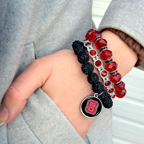 NC State Wolfpack Bracelet- Amanda Stack- Crystal