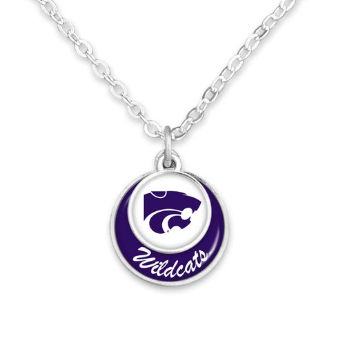 Kansas State Wildcats Necklace- Stacked Disk Kansas State Wildcats Necklace- Stacked Disk