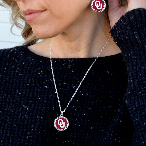 Oklahoma Sooners Necklace- Twisted Rope