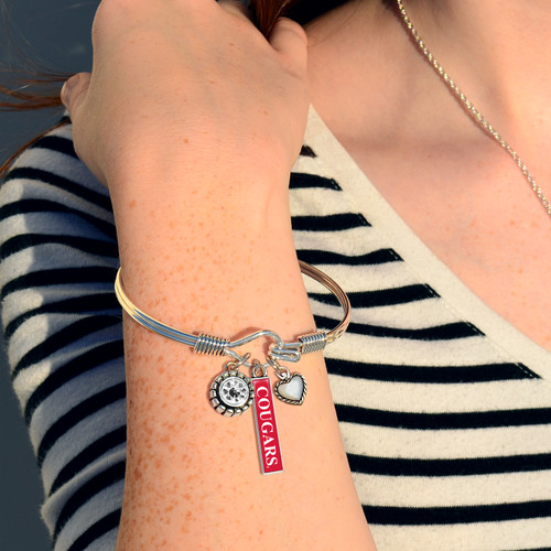 Houston Cougars Bracelet- Triple Charm