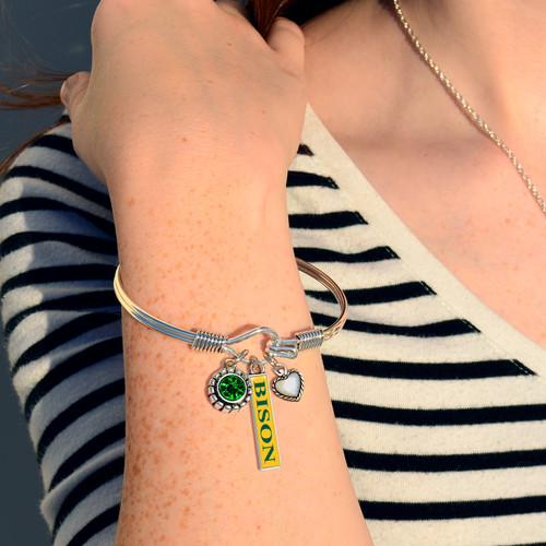 North Dakota State Bison Bracelet- Triple Charm