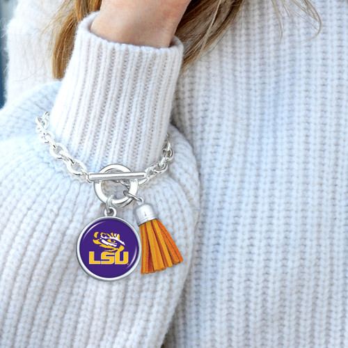 LSU Tigers Bracelet- Team Color Tassel