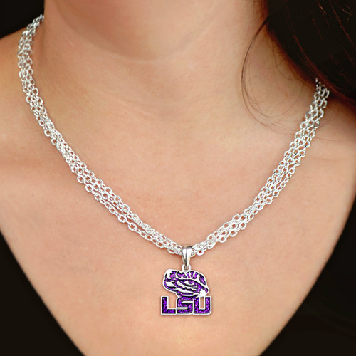 LSU Tigers Necklace- Game Day Glitter