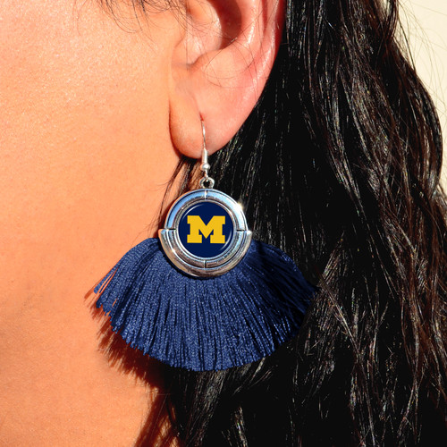 Michigan Wolverines Earrings- No Strings Attached