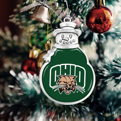 Ohio Bobcats Christmas Ornament- Snowman