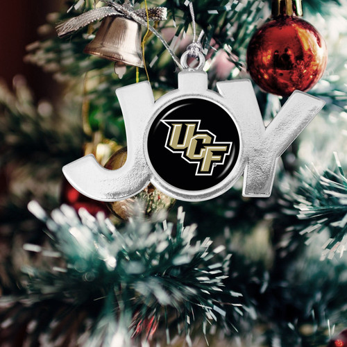 Central Florida Knights Christmas Ornament- Joy with Team Logo