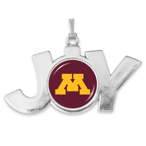 Minnesota Golden Gophers Christmas Ornament- Joy with Team Logo