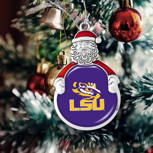 LSU Tigers Christmas Ornament- Santa with Team Logo