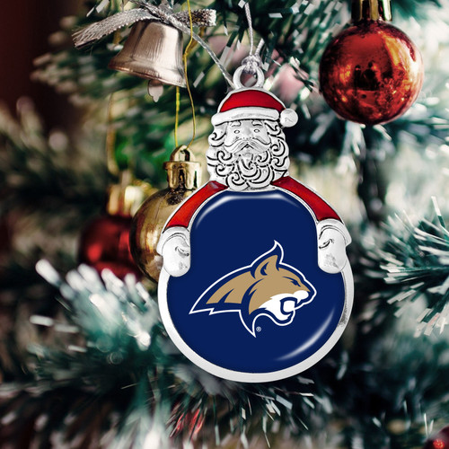Montana State Bobcats Christmas Ornament- Santa with Team Logo
