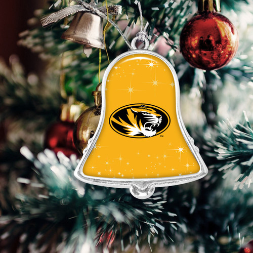 Missouri Tigers Christmas Ornament- Bell with Team Logo and Stars